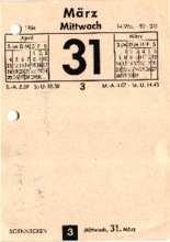 Kalendertageblatt