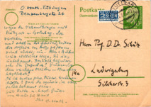 Postkarte mit Unterschrift