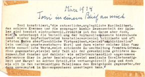 Abschrift eines Briefes
