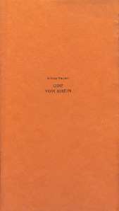 «Ode an den Rhein«, Druck 300 Exemplare, Widmung