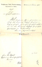 Eigenh. Brief mit Unterschrift, nebst Kuvert
