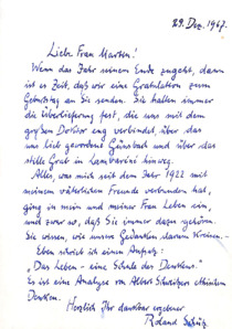 Brief v. Charlotte & Prof. Dr. Roland Schütz an E. Martin