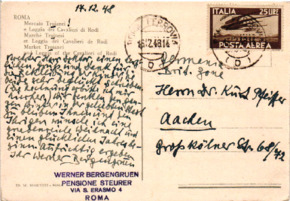 Postkarte v. Werner Bergengrün an Dr. Kurt Pfeiffer