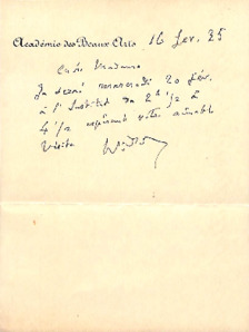 Brief eines Mitglieds d. Academie des Beaux Arts an E. Martin