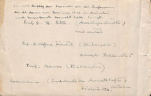 Notizen/ Namensliste v. A. Schweitzer f. E. Martin zur Erledigung eines Auftrags