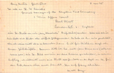Brief von Albert Schweitzer an Emmy Martin
