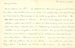 Brief von Albert Schweitzer an Emmy Martin