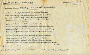Geburtstagsgedicht von Louis Schweitzer - Abschrift von Albert Schweitzer