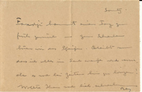 Zettel v. Albert Schweitzer an Emmy Martin