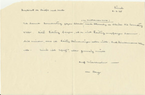 Brief v. Albert Schweitzer an Emmy Martin