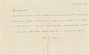 Brief v. Albert Schweitzer an Emmy Martin