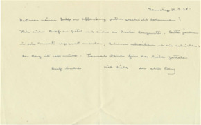 Brief v. Albert Schweitzer an Emmy Martin