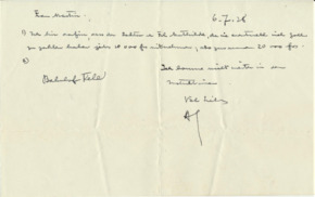 Brief v. Albert Schweitzer an Emmy Martin