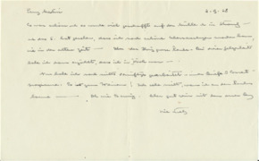 Brief v. Albert Schweitzer an Emmy Martin