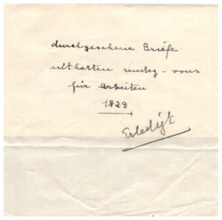 Briefkuvert von Emmy Martin für Albert Schweitzer - Briefe