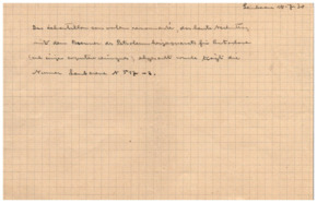 Mitteilung v. Albert Schweitzer an Emmy Martin
