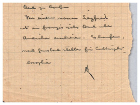 Mitteilung von Albert Schweitzer an Emmy Martin