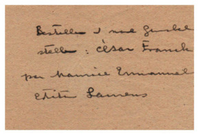 Mitteilung von Albert Schweitzer an Emmy Martin