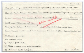 Brief von Emmy Martin an Albert Schweitzer; mit kurzer Antwort Schweitzers