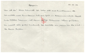 Brief von Emmy Martin an Albert Schweitzer
