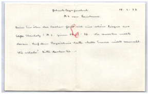 Brief von Emmy Martin an Albert Schweitzer