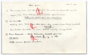 Brief von Emmy Martin an Albert Schweitzer; mit kurzer Antwort Schweitzers