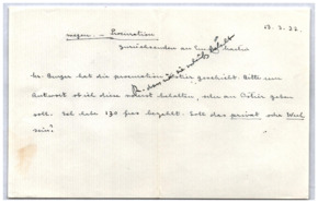Brief von Emmy Martin an Albert Schweitzer; mit kurzer Antwort Schweitzers