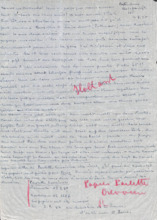 Brief von Emmy Martin an Albert Schweitzer
