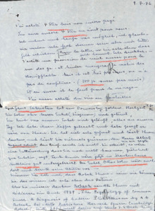 Brief von Emmy Martin an Albert Schweitzer