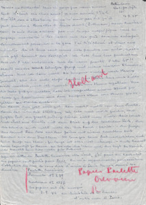 Brief von Emmy Martin an Albert Schweitzer