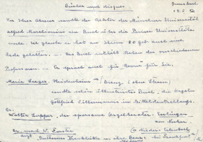Brief von Emmy Martin an Albert Schweitzer