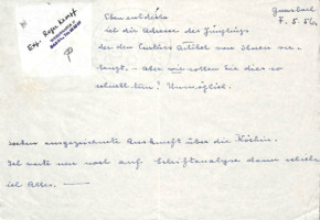 Brief von Emmy Martin an Albert Schweitzer