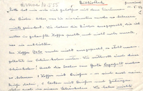 Brief von Emmy Martin an Albert Schweitzer