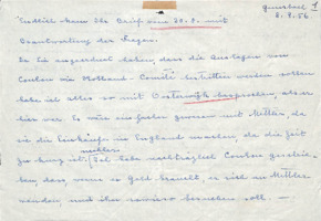 Brief von Emmy Martin an Albert Schweitzer
