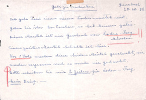 Brief von Emmy Martin an Albert Schweitzer