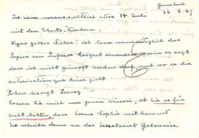 Eigenh. Brief mit Unterschrift