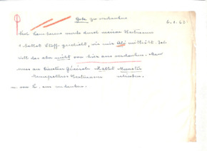 Brief von Emmy Martin an Albert Schweitzer