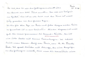 Brief von Emmy Martin an Albert Schweitzer