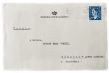 Leeres Briefkuvert - Sekreteriat der belgischen Königin Elisabeth an E. Martin