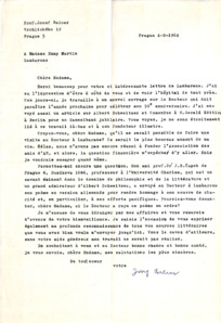 Brief von Prof. Josef Balcar
