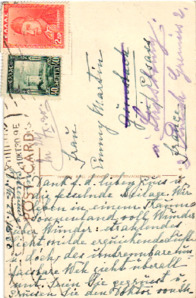 Postkarte v. Daniela Senta Thode Freiin von Bülow an E. Martin