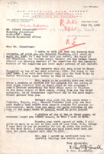Brief d. San Francisco Bach Society an A. Schweitzer