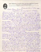 Brief d. Niederländischen Bachvereinigung an E. Martin