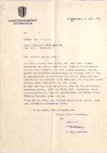 Brief v. Bürgermeister d. Marktes Ottobeuren an E. Martin