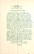 Briefabschrift v. Prof. H. A. Bühler eines Briefes an A. Schweitzer für E. Martin