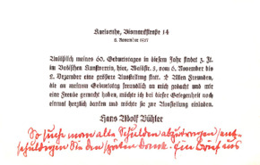 Brief/ Einladung v. Prof. H. A. Bühler an E. Martin