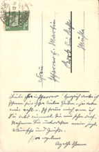 Postkarte v. Agathe & Hans Thoma an E. Martin