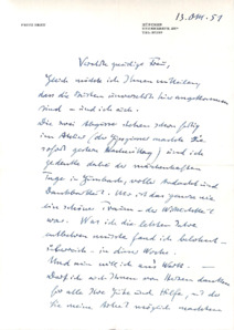 Brief v. Prof. Fritz Behn an E. Martin