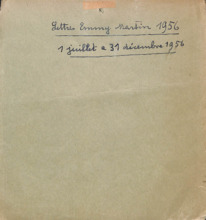 Deckblatt v. A. Schweitzer für seine Briefsammlung von E. Martin