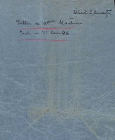 Deckblatt v. A. Schweitzer für seine Briefsammlung von E. Martin